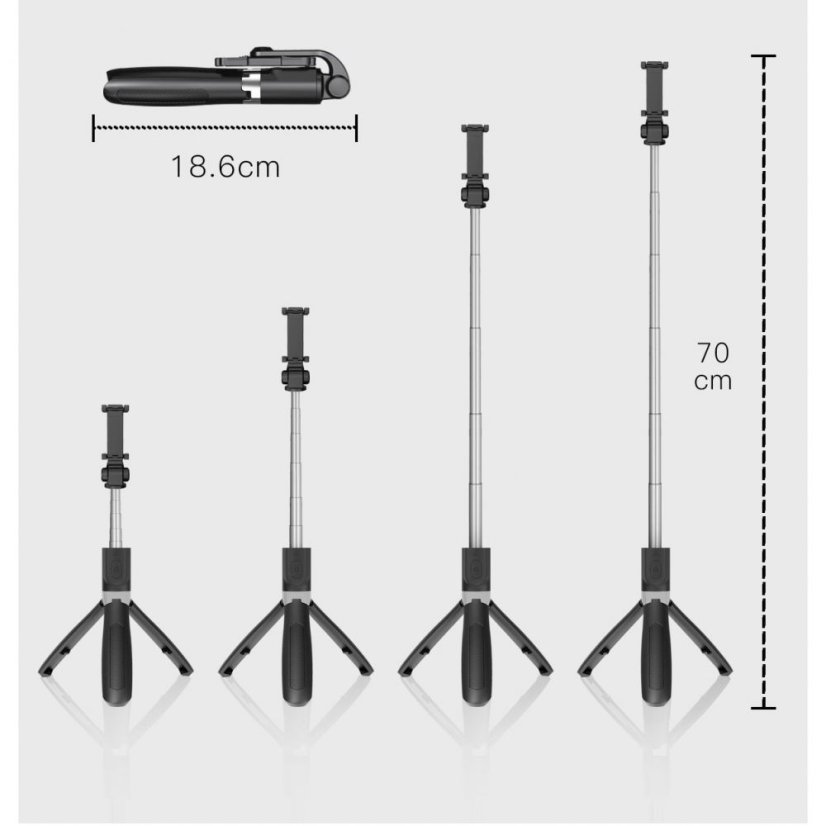 Selfie tyč Tech-Protect L01S Bluetooth Selfie Stick Tripod Black