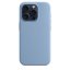 iPhone 15 Pro Silicone Case s MagSafe - Winter Blue design (slabomodrý)