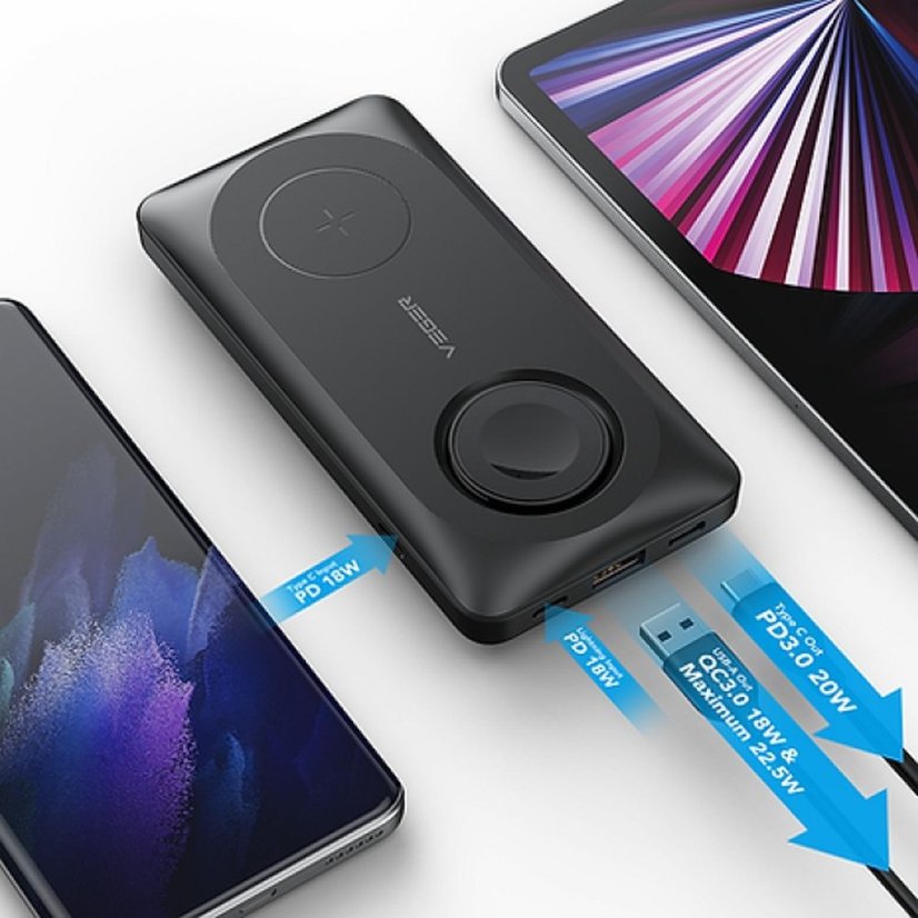 Powerbanka Powerbank s MagSafe Veger Magmulti (W1156) Pd Qc3.0 3A 22,5W 10000 mAh With Wireless Charging Black