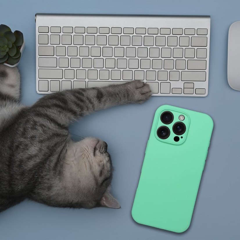 Kryt Case iPhone 15 Pro Silicone 2mm s MagSafe Mint