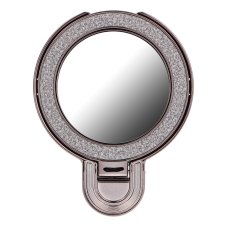 Phone Stand Circle Mirror - Stick-On - Black