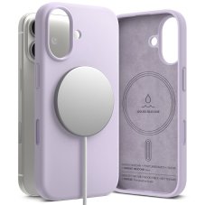 Ringke Silikonová magnetická pojistka Magsafe pro iPhone 17 světle fialová