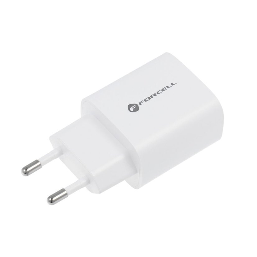 Phone Charger Forcell F-Energy USB C + USB A Qc4.0 Pd 3A 30W Tfk-Tc-30Wpd White