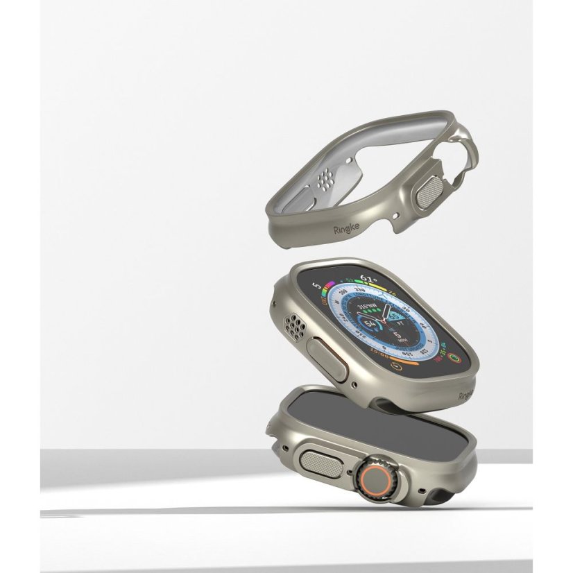 2ks v balení, set krytov Ringke Slim 2-Pack Apple Watch Ultra 1 / 2 (49 mm) Clear & Titanium Grey