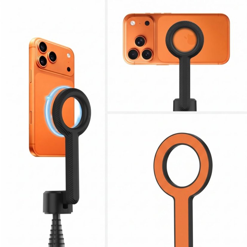 Selfie tyč Tech-Protect L10S Magsafe Bluetooth Selfie Stick Tripod Black/Orange