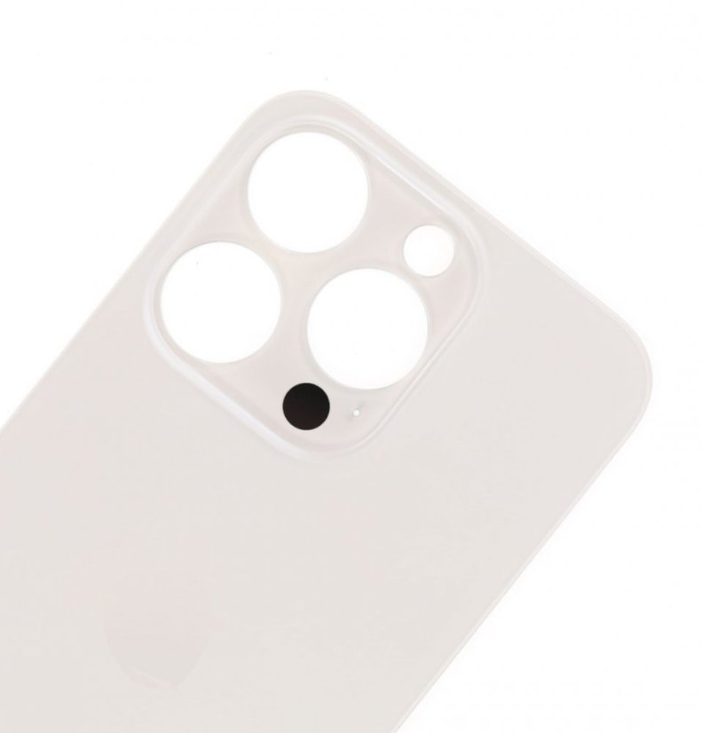 Apple iPhone 15 Pro Max - Náhradné zadné sklo housingu (White Titanium)