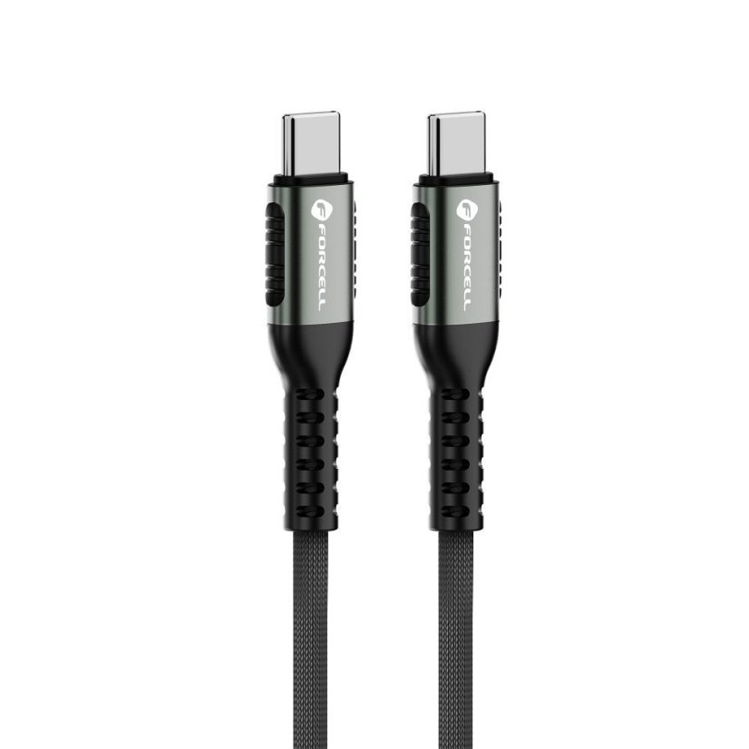 Kábel Cable USB C to USB C Forcell F-Energy Qc4.0 Pd 5A 240W Cafule 1,2 M C263 Black