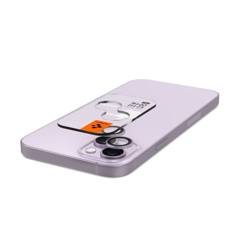 Ochranné sklo zadnej kamery Spigen Optik.Tr ”Ez Fit” Camera Protector 2-Pack iPhone 14 / 14 Plus / 15 / 15 Plus Purple