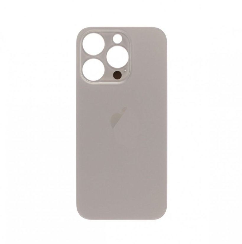 Apple iPhone 15 Pro - Náhradné zadné sklo housingu (Natural Titanium)