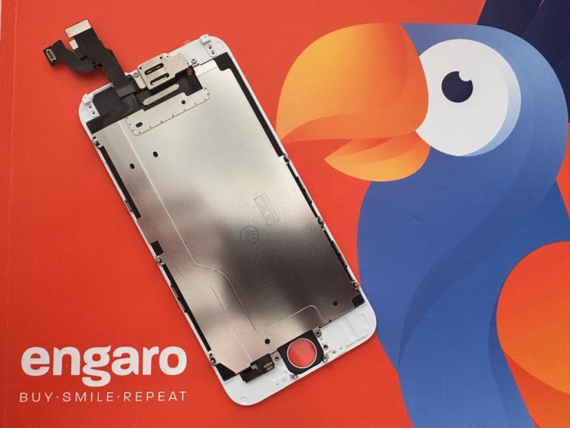 ORIGINÁLIS fehér LCD kijelzős iPhone 6 (elülső kamerával + közelségérzékelővel OEM) - home gomb nélkül