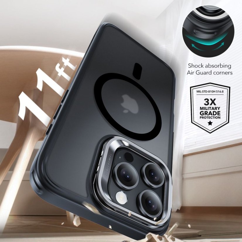 Kryt ESR Classic Hybrid Kickstand Halolock Magsafe & Tempered Glass iPhone 16 Pro Max Frosted Black