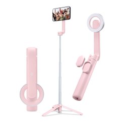 Selfie tyč Spigen S570W Magsafe Bluetooth Selfie Stick Tripod Misty Rose