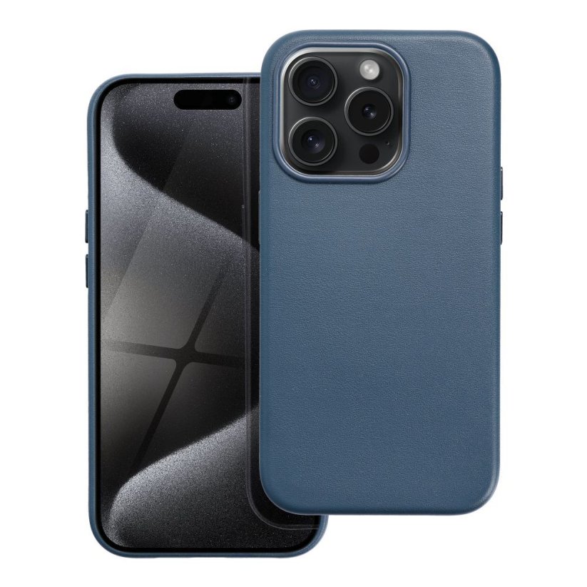 Kryt Leather Mag Cover Case iPhone 15 Pro Indigo Blue