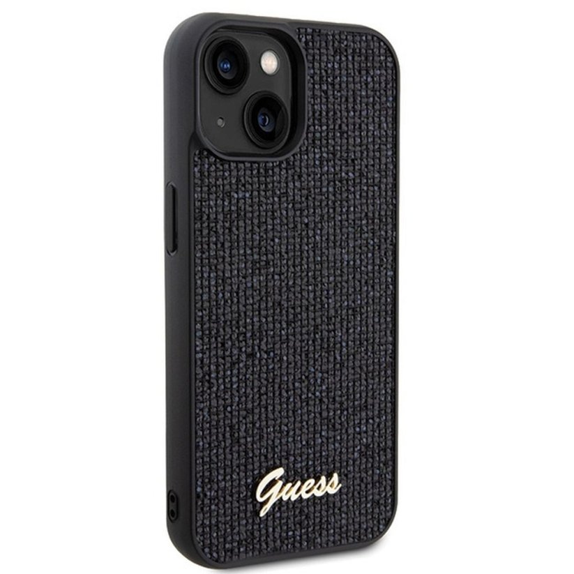 Kryt Original Faceplate Case Guess Guhcp15Spmsdgsk iPhone 15 (Disco Script Metal / Black)