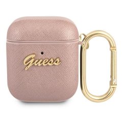 Kryt Guess Case Apple Airpods 1/2 Gua2Sasmp (Saffiano Script Metal Collection) Pink Kryt Guess Case Apple Airpods 1/2 Gua2Sasmp (Saffiano Script Metal Collection) Pink