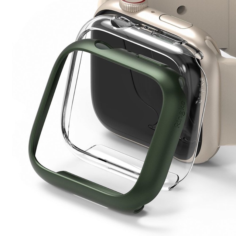 OCHRANA DISPLEJA HODINIEK RINGKE SLIM 2-PACK APPLE WATCH 7 (41 MM) CLEAR & DEEP GREEN