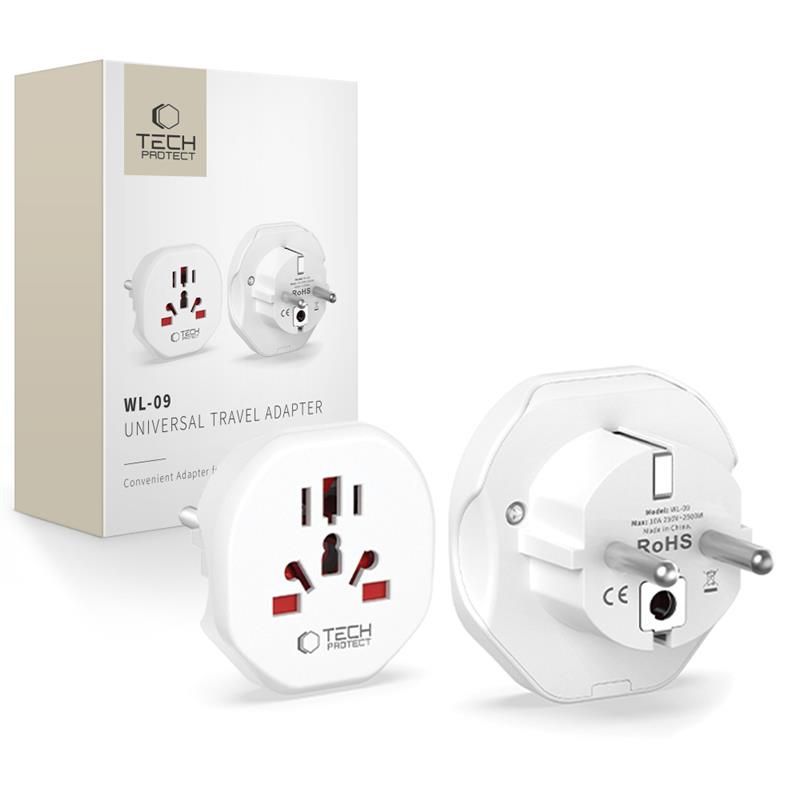Tech-Protect Wl-09 univerzális utazási adapter az Eu White színéből