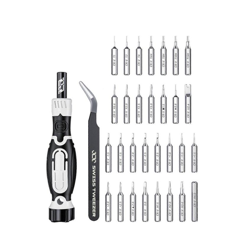 Jakemy Jm-8189A 32v1 Screwdriver With Precision Tweezers (Black)