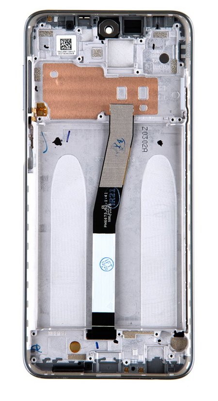 Kijelző kerettel a Xiaomi Redmi Note 9 Pro/9S/9 Pro Max Glacier White készülékhez