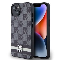 DKNY PU Leather Checkered Pattern and Stripe zadní kryt pro iPhone 14 Black DKNY PU Leather Checkered Pattern and Stripe zadní kryt pro iPhone 14 Black
