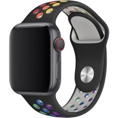 Remienok pre Apple Watch (38/40/41mm) Sport, black-colorful (veľkosť S) Remienok pre Apple Watch (38/40/41mm) Sport, black-colorful (veľkosť S)