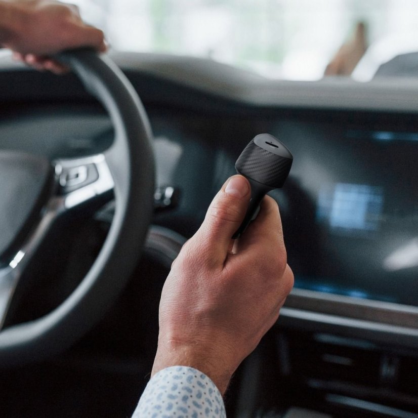 Kryt Nabíjačka auta Car Charger Forcell F-Energy Carbon USB C Qc3.0 Pd 3A 20W Cc50-1C Black