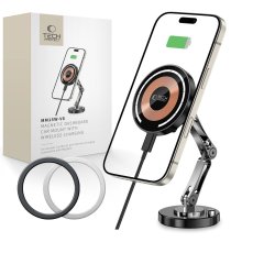 Držiak do auta Tech-Protect mm15W-V8 Magnetic Magsafe Dashboard Car Mount Wireless Charger 15W Black