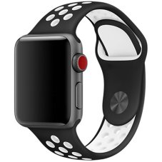 Pánt Apple Watch (42/44/45mm) Sport, fekete-fehér (L méret)