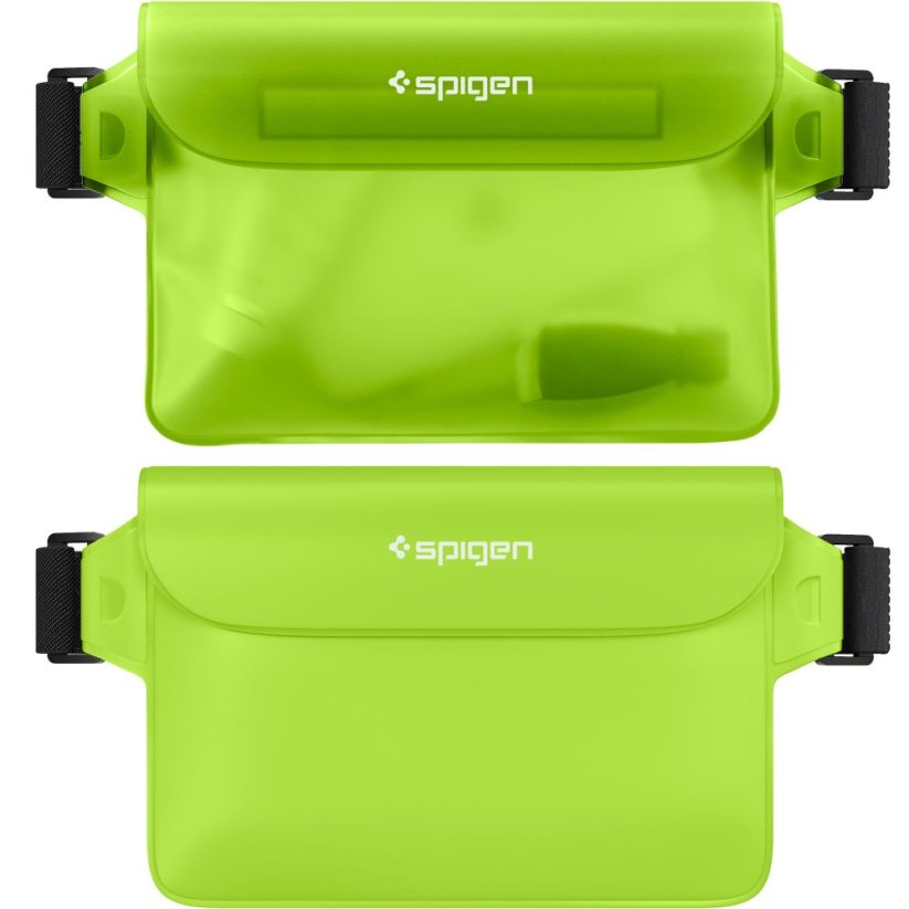 Vodeodolné púzdro Spigen A620 Universal Waterproof Waist Bag 2-Pack Cactus Green