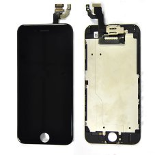 Černý LCD displej iPhone 6 (s přední kamerou + proximity senzorem OEM) - bez home button