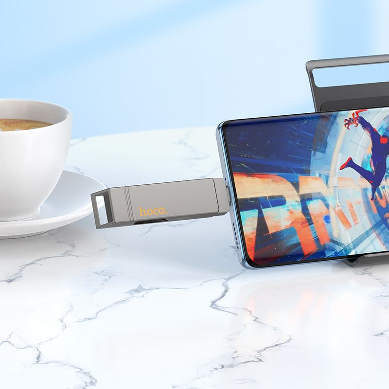 Pamäťová karta Pendrive 128Gb USB 3.2 (USB A + USB C) Hoco Ud15 Gray