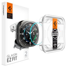 2 darabos csomag, edzett védőüvegek Spigen Glas.Tr "Ez-Fit" 2-Pack Samsung Galaxy Watch Ultra 2024 / 2025 (47 mm) átlátszó