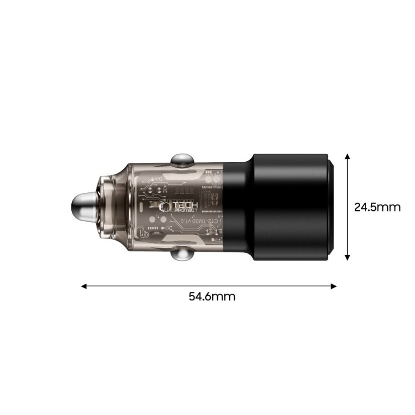 Tech-Protect Cc03 2 portos autós töltő PD 75W Black