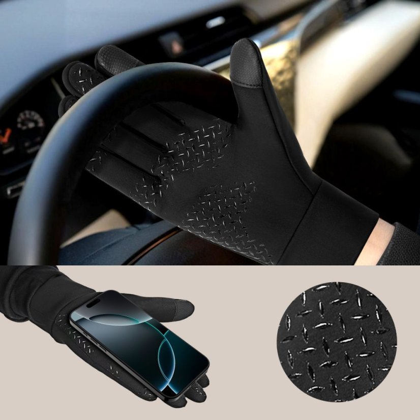 Tech-Protect Wg01 Winter érintőképernyős kesztyű M Black