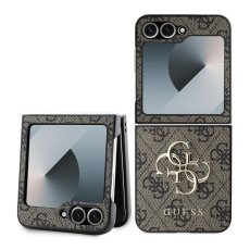 Guess PU 4G Metal Logo zadný kryt pre Samsung Galaxy Z Flip 6/7 FE Brown