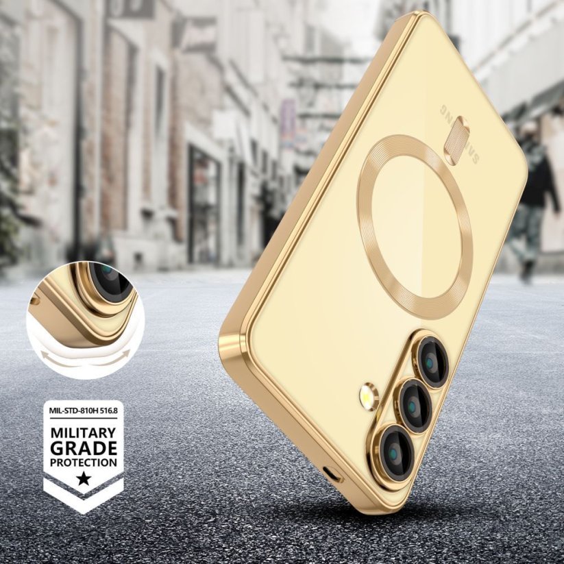 Kryt Tech-Protect Magflex Magsafe Samsung Galaxy S25 Edge Shiny Gold
