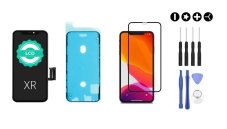 MULTIPACK - Černý LCD displej iPhone XR + lepení pod displej + 3D ochranné sklo + sada nářadí