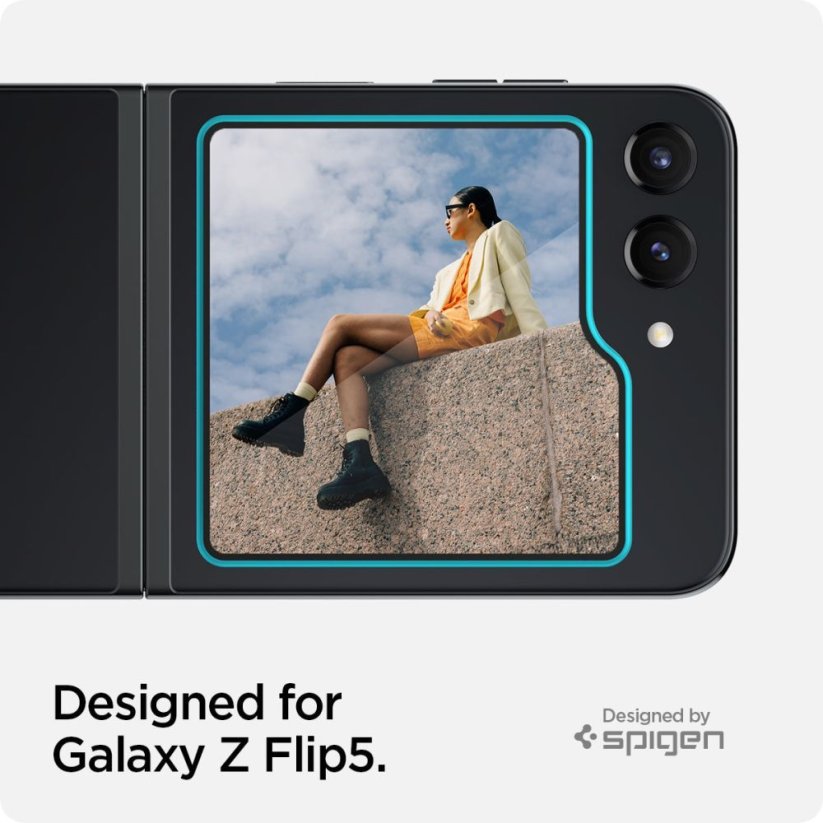 Ochranné tvrdené sklo Spigen Glas.Tr ”Ez Fit” 2-Pack Samsung Galaxy Z Flip 5 Clear