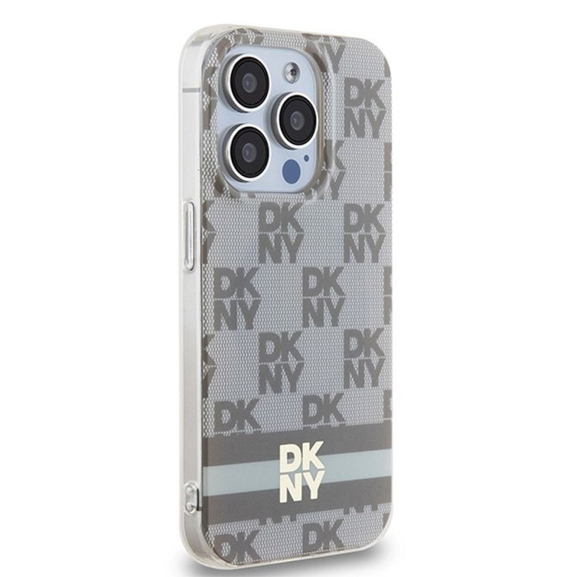 Kryt DKNY Case iPhone 13 Pro s MagSafe Dkhmp13Lhcptse (DKNY Hc Magsafe Pc Tpu Checkered Pattern W/Printed Stripes) Beige