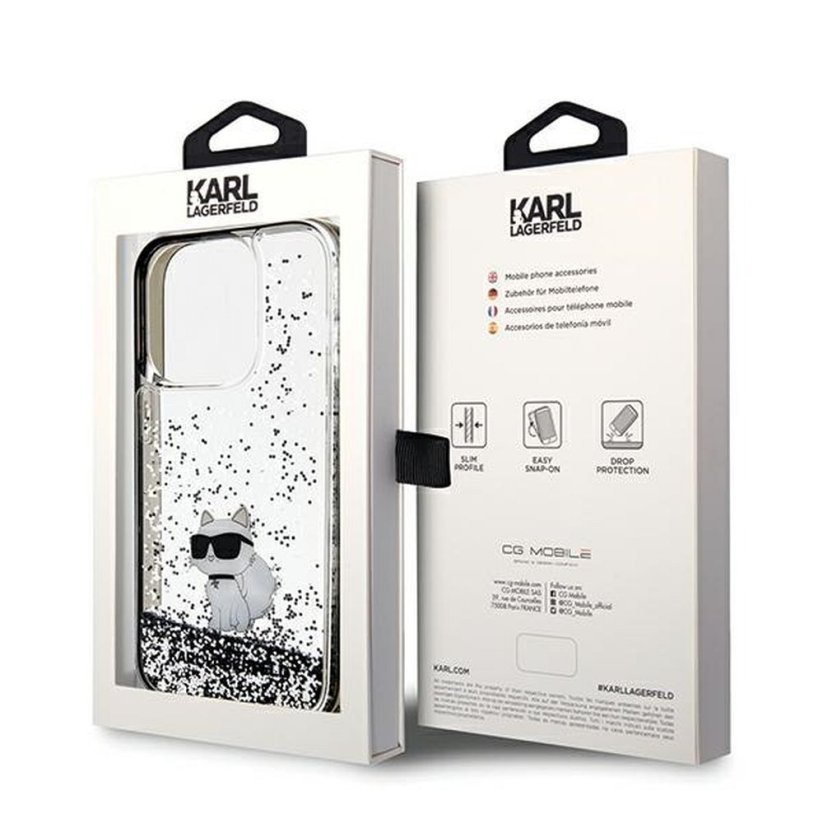 Kryt Original Faceplate Case Karl Lagerfeld Klhcp14Xlkcnsk iPhone 14 Pro Max (Liquid Glitter C / Priesvitný)