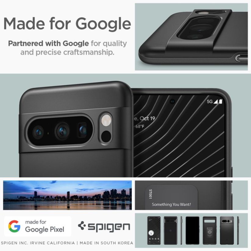 Kryt Spigen Thin Fit Google Pixel 8 Pro Black