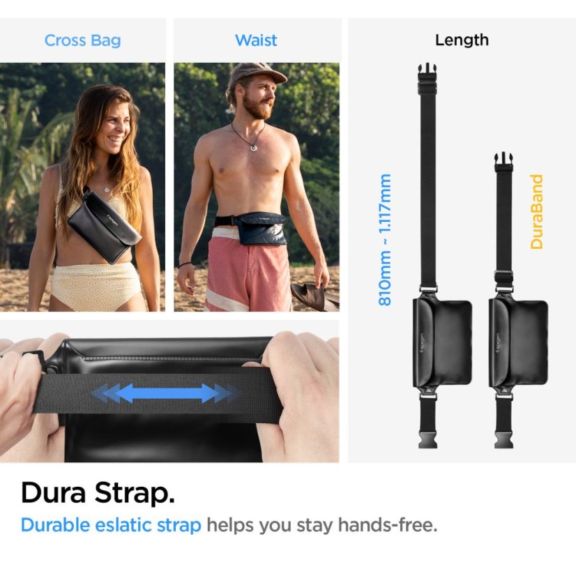 Vodeodolné púzdro Spigen A621 Universal Waterproof Case & Waist Bag Black