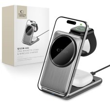 Bezdrôtová nabíjačka Tech-Protect Qi15W-A42 3v1 Magnetic Magsafe Wireless Charger Space Grey