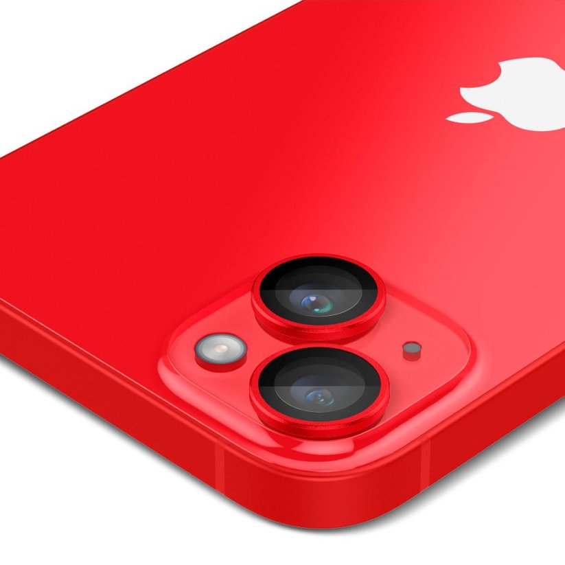 Ochranné sklo zadnej kamery Spigen Optik.Tr ”Ez Fit” Camera Protector 2-Pack iPhone 14 / 14 Plus / 15 / 15 Plus Red