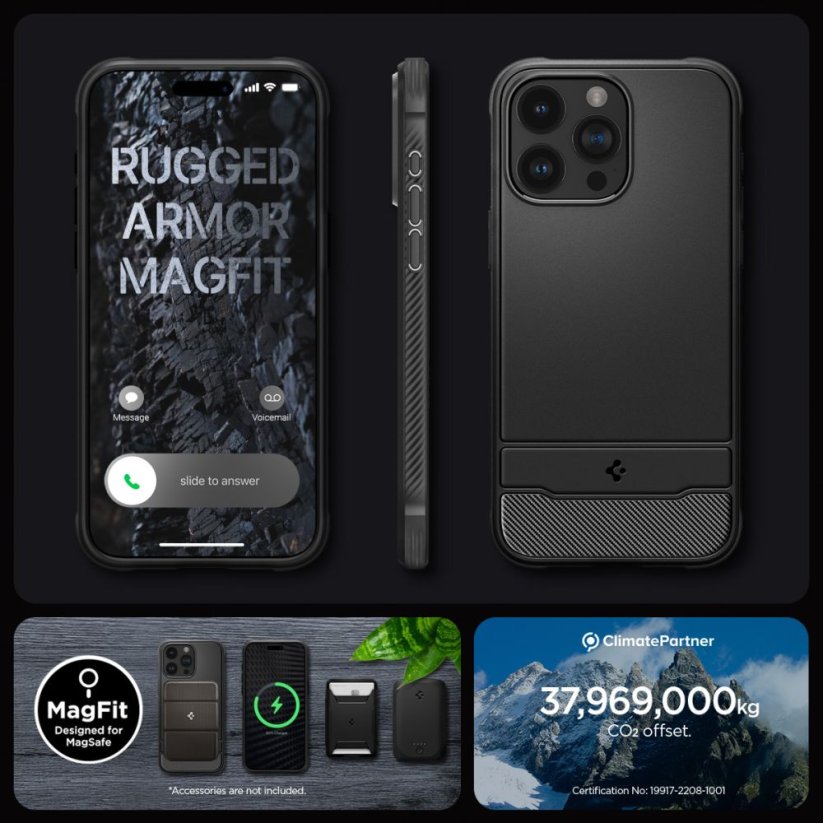 Kryt Spigen Rugged Armor Mag Magsafe iPhone 15 Pro Matte Black