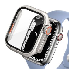 Ochranné sklo Tech-Protect Defense360 Apple Watch 4 / 5 / 6 / SE 1 / 2 / 3 (44mm) Titanium/Orange