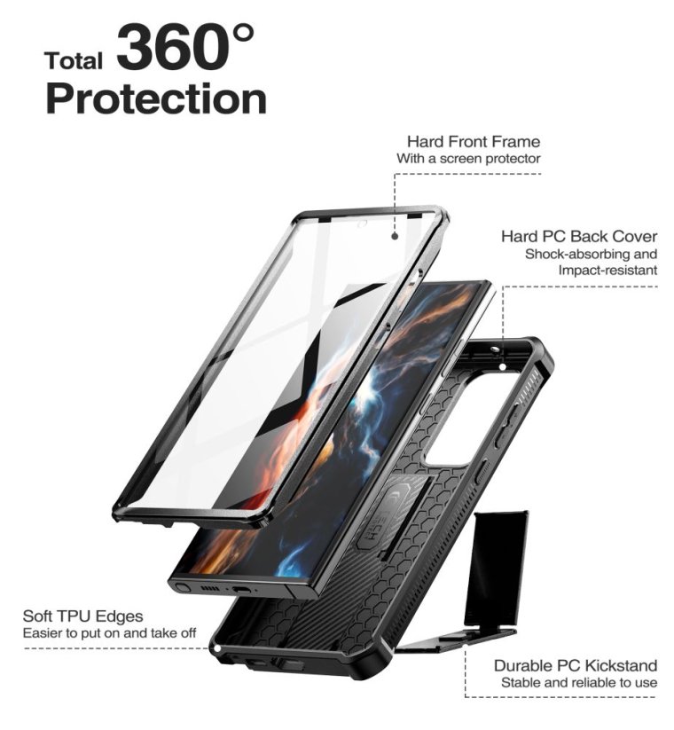 Kryt Tech-Protect Kevlar Pro Samsung Galaxy S23 Ultra Black