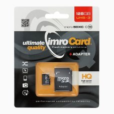 Pamäťová karta Imro Memory Card Microsd 128Gb 100Mb/S Class10 Uhs 3 4K With Adapter Sd