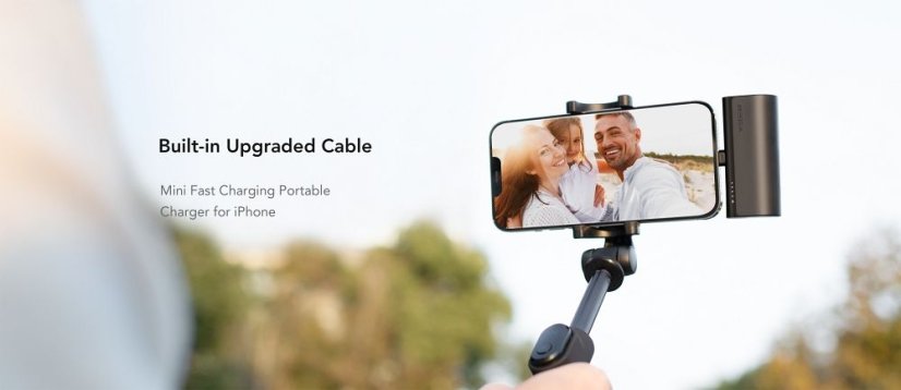 Powerbanka Powerbank Veger Plugon (W0556P) Pd Qc3.0 3A 20W 5000 mAh With A Built-In Connector Lightning Black