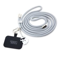 Karl Lagerfeld univerzális keresztpántos pántos zsinór és Choupette tűk szürke